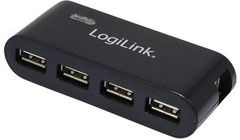 LogiLink USB 2.0 4-porters hub - Svart