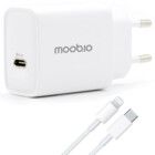 Moobio Vegglader 25W + Lightning-kabel