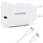 Moobio Vegglader 25W + USB-C kabel