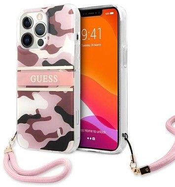 Guess Camo Case with Hand Strap (iPhone 13 Pro)