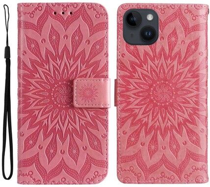 Trolsk Imprint Dahlia Flower Wallet (iPhone 15)